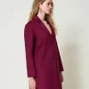 Manteaux Et Trenchs*TWINSET Milano Manteau En Drap Double De Laine Mélangée Violet « Prune Rouge »