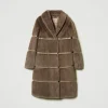 manteau_en_fausse_fourrur_1.webp Manteaux Et Trenchs*TWINSET Milano Manteau En Fausse Fourrure Avec Incrustations Taupe Foncé