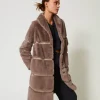 manteau_en_fausse_fourrur_3.webp Manteaux Et Trenchs*TWINSET Milano Manteau En Fausse Fourrure Avec Incrustations Taupe Foncé