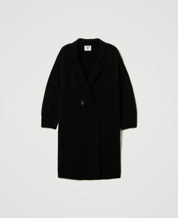 Manteaux Et Trenchs*TWINSET Milano Manteau En Fil Recyclé Bouclé Noir