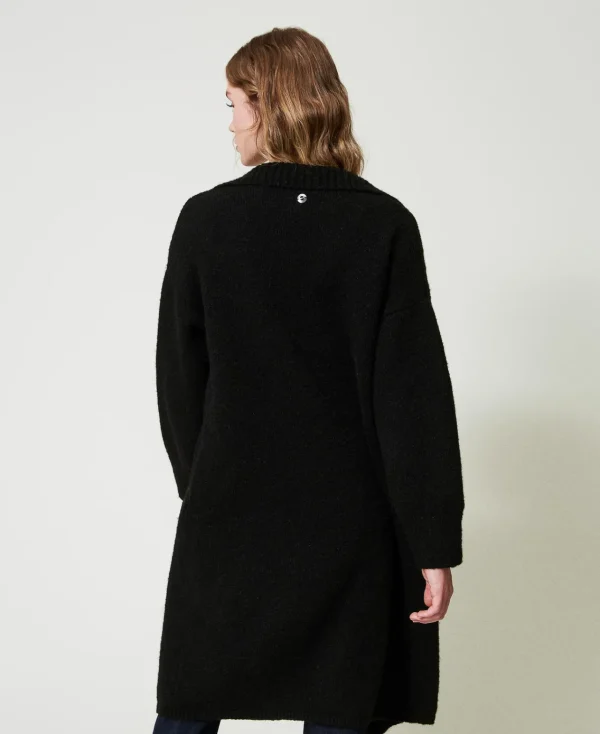 Manteaux Et Trenchs*TWINSET Milano Manteau En Fil Recyclé Bouclé Noir