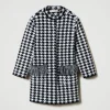 Blousons Et Manteaux*TWINSET Milano Manteau En Maille Jacquard Pied-de-poule Bicolore Noir / Blanc Cassé