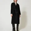 Manteaux Et Trenchs*TWINSET Milano Manteau Fluide En Laine Mélangée Noir