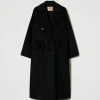 Manteaux Et Trenchs*TWINSET Milano Manteau Fluide En Laine Mélangée Noir
