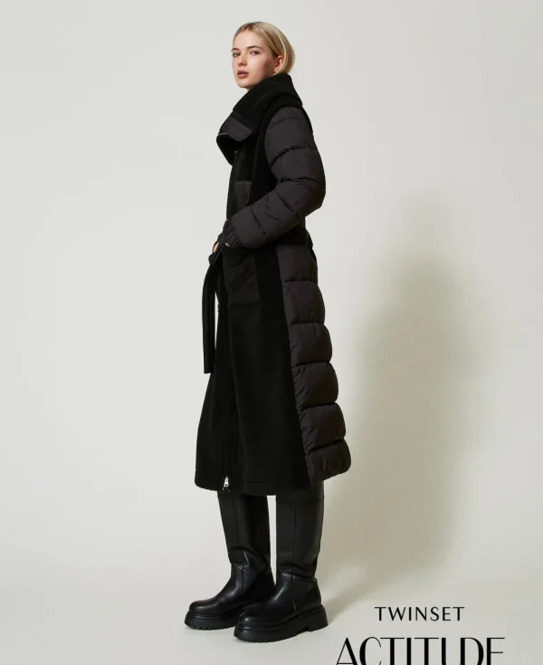 Manteaux Et Trenchs*TWINSET Milano Manteau Rembourré En Fausse Fourrure Noir