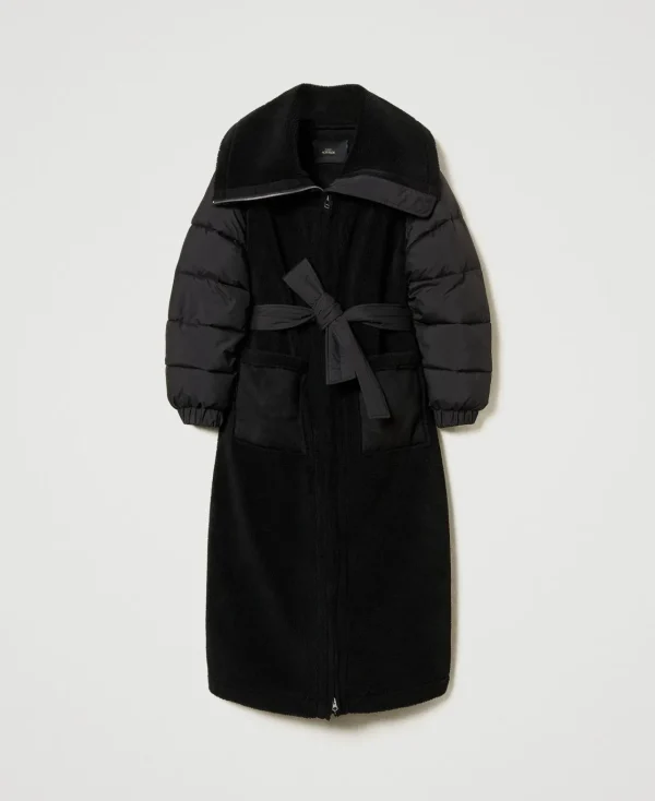 Manteaux Et Trenchs*TWINSET Milano Manteau Rembourré En Fausse Fourrure Noir