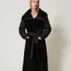 Manteaux Et Trenchs*TWINSET Milano Manteau Rembourré En Fausse Fourrure Noir