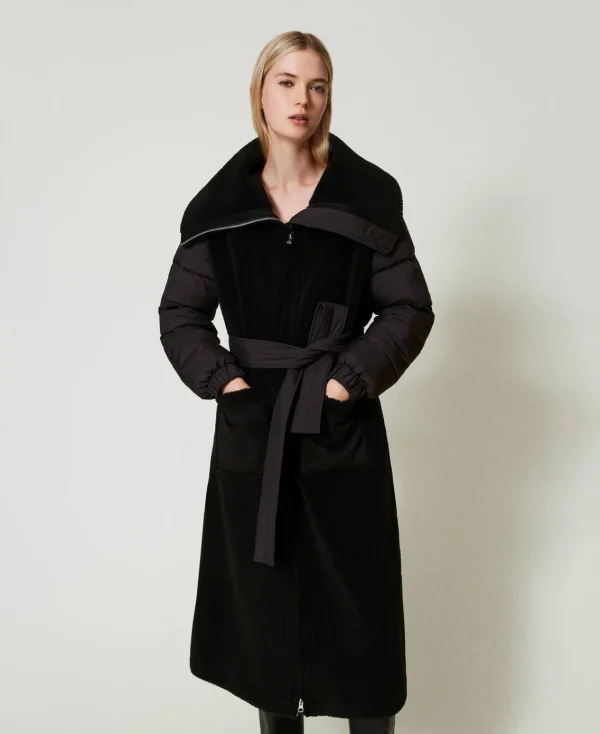 Manteaux Et Trenchs*TWINSET Milano Manteau Rembourré En Fausse Fourrure Noir