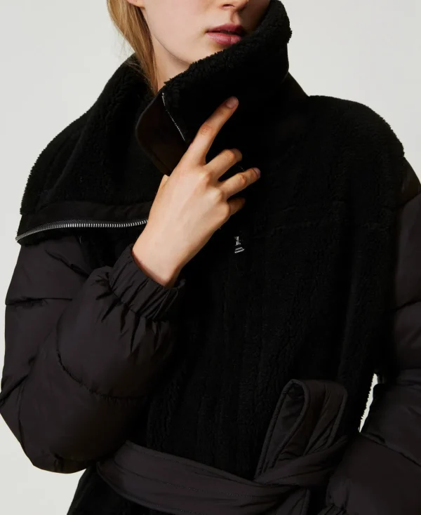 Manteaux Et Trenchs*TWINSET Milano Manteau Rembourré En Fausse Fourrure Noir