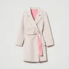Manteaux Et Trenchs*TWINSET Milano Manteau Réversible MYFO En Drap De Laine Mélangée Bicolore Fog/Corail Fluo