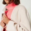 Manteaux Et Trenchs*TWINSET Milano Manteau Réversible MYFO En Drap De Laine Mélangée Bicolore Fog/Corail Fluo