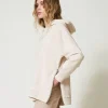 maxi_sweatshirt_avec_logo_0.webp Sweat-Shirts*TWINSET Milano Maxi Sweat-shirt Avec Logo Blanc « Old White »