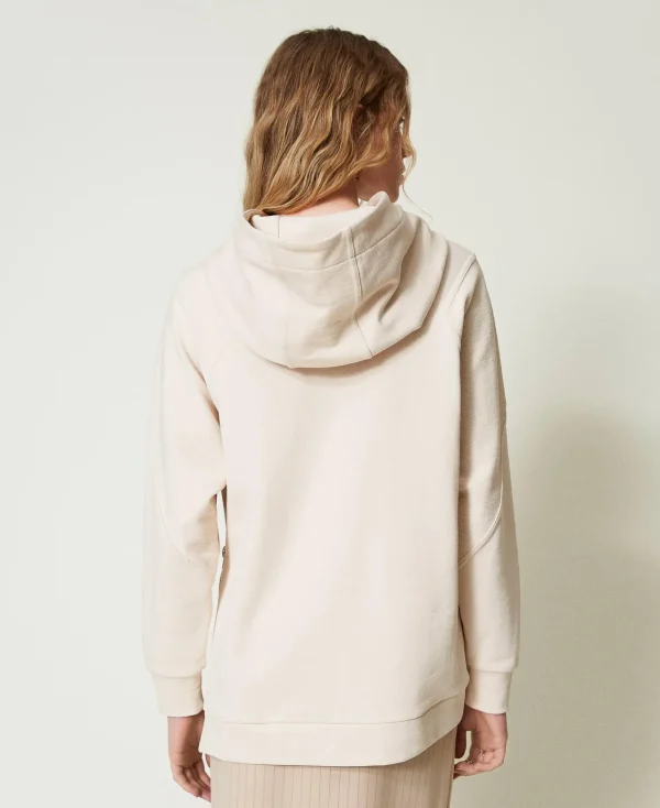 maxi_sweatshirt_avec_logo_3.webp Sweat-Shirts*TWINSET Milano Maxi Sweat-shirt Avec Logo Blanc « Old White »