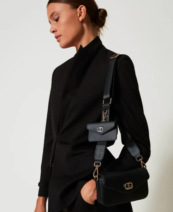 Mini Sacs | Sacs Porté Épaule*TWINSET Milano Mini Sac à Bandoulière Avec Porte-cartes Noir