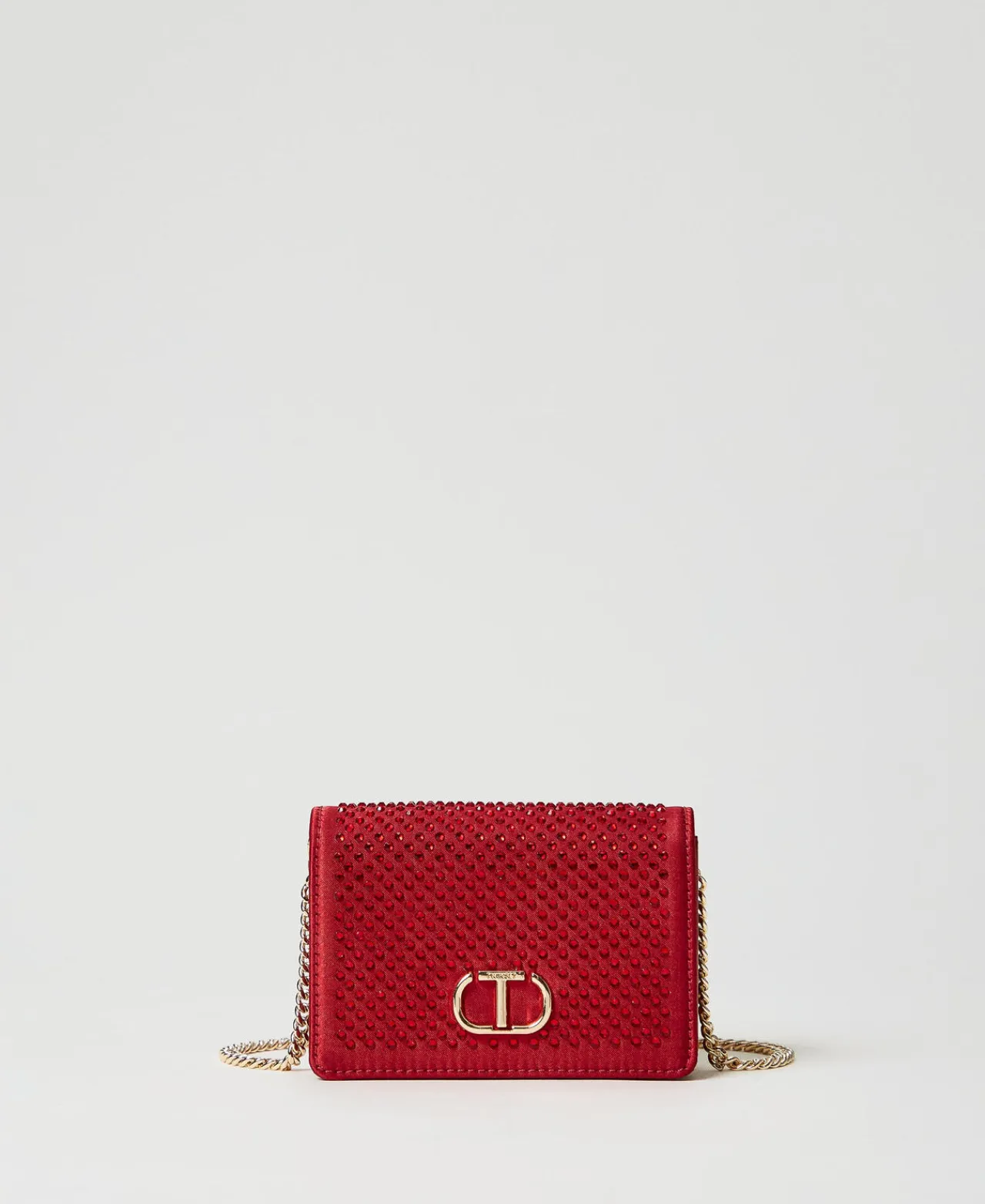 Mini Sacs | Sacs Porté Épaule*TWINSET Milano Mini Sac à Bandoulière En Satin Avec Strass Rouge Vénitien