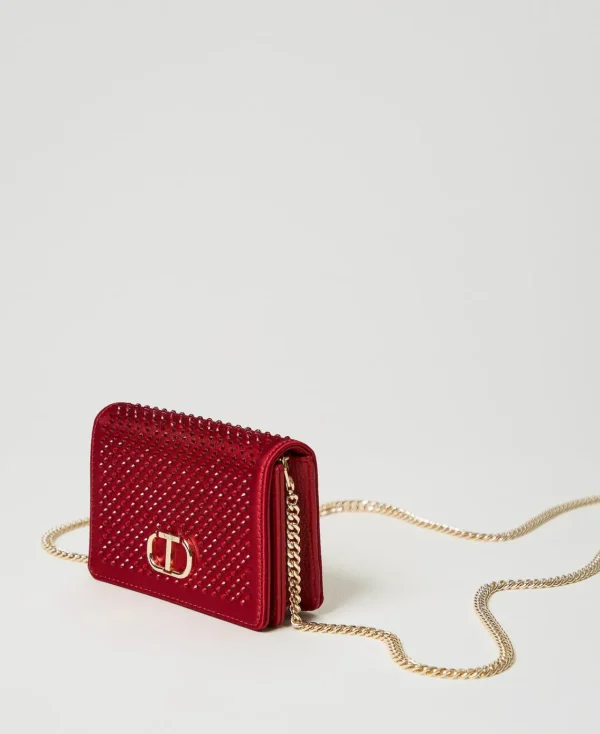 Mini Sacs | Sacs Porté Épaule*TWINSET Milano Mini Sac à Bandoulière En Satin Avec Strass Rouge Vénitien