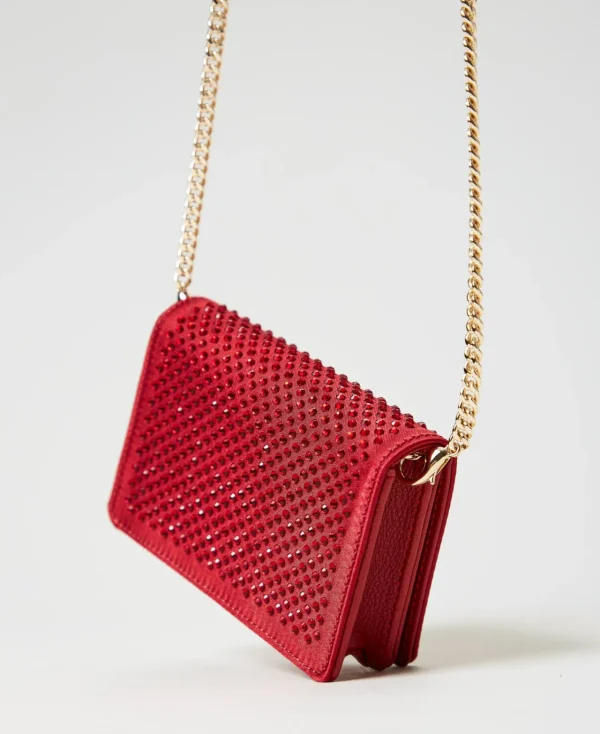 Mini Sacs | Sacs Porté Épaule*TWINSET Milano Mini Sac à Bandoulière En Satin Avec Strass Rouge Vénitien