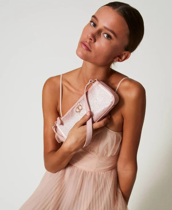 Mini Sacs | Sacs Porté Épaule*TWINSET Milano Mini Sac En Satin Avec Strass Et Oval T Rose « Peachy Keen »