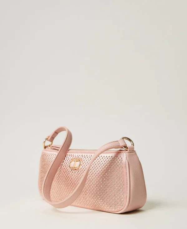 Mini Sacs | Sacs Porté Épaule*TWINSET Milano Mini Sac En Satin Avec Strass Et Oval T Rose « Peachy Keen »