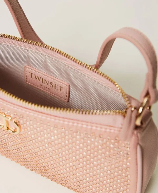 Mini Sacs | Sacs Porté Épaule*TWINSET Milano Mini Sac En Satin Avec Strass Et Oval T Rose « Peachy Keen »