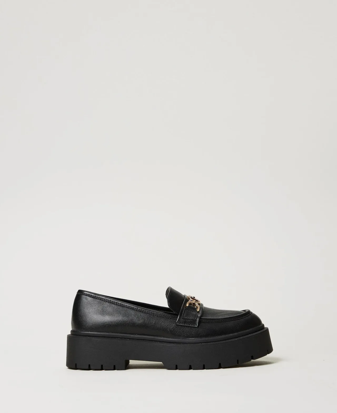 Ballerines Et Mocassins | Chaussures Plates*TWINSET Milano Mocassins Avec Barrette Oval T Noir