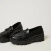 mocassins_en_cuir_avec_ov_1.webp Chaussures*TWINSET Milano Mocassins En Cuir Avec Oval T Noir
