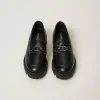 mocassins_en_cuir_avec_ov_3.webp Chaussures*TWINSET Milano Mocassins En Cuir Avec Oval T Noir