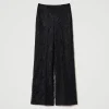 Pantalons Élégants | Pantalons Larges Et Palazzo*TWINSET Milano Pantalon Ample En Dentelle Macramé Noir