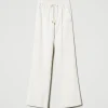 pantalon_ample_en_velours_1.webp Pantalons Élégants | Pantalons Larges Et Palazzo*TWINSET Milano Pantalon Ample En Velours Nacre