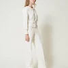 pantalon_ample_en_velours_2.webp Pantalons Élégants | Pantalons Larges Et Palazzo*TWINSET Milano Pantalon Ample En Velours Nacre