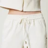 pantalon_ample_en_velours_4.webp Pantalons Élégants | Pantalons Larges Et Palazzo*TWINSET Milano Pantalon Ample En Velours Nacre