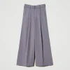 Pantalons Élégants | Pantalons Larges Et Palazzo*TWINSET Milano Pantalon Ample Rayé Avec Revers Gris Chiné Rayure Neige