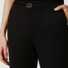 Pantalons Élégants | Pantalons Droits Et Cigarette*TWINSET Milano Pantalon Avec Bride Oval T Et Pli Noir