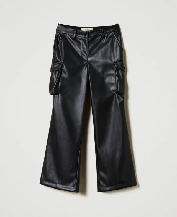 Pantalons Et Jeans*TWINSET Milano Pantalon Cargo Avec Poches Utility Noir