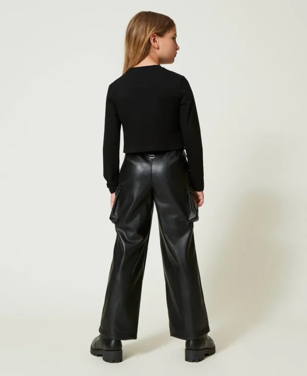 Pantalons Et Jeans*TWINSET Milano Pantalon Cargo Avec Poches Utility Noir