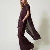 Pantalons Cargo*TWINSET Milano Pantalon Cargo En Satin Potent Purple