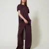 Pantalons Cargo*TWINSET Milano Pantalon Cargo En Satin Potent Purple