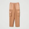 Pantalons Cargo*TWINSET Milano Pantalon Cargo En Scuba Et Satin Caramel Camel