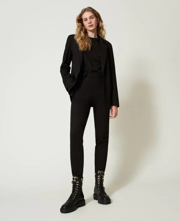 pantalon_cigarette_avec_l_0.webp Pantalons Droits Et Cigarette*TWINSET Milano Pantalon Cigarette Avec élastique Noir