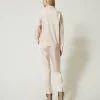 Pantalons Droits Et Cigarette*TWINSET Milano Pantalon Cigarette En Satin Rose Cloud Pink