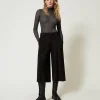 Pantalons Larges Et Palazzo*TWINSET Milano Pantalon Cropped Taille Haute Noir