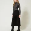 Pantalons Larges Et Palazzo*TWINSET Milano Pantalon Cropped Taille Haute Noir