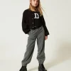 Pantalons Et Jeans*TWINSET Milano Pantalon De Jogging En Flanelle Avec Ceinture Gris Moyen Mélangé