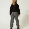 Pantalons Et Jeans*TWINSET Milano Pantalon De Jogging En Flanelle Avec Ceinture Gris Moyen Mélangé