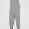 Pantalons De Jogging*TWINSET Milano Pantalon De Jogging En Maille De Laine Mélangée Avec Logo Brodé Gris Chiné Foncé
