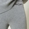 Pantalons De Jogging*TWINSET Milano Pantalon De Jogging En Maille De Laine Mélangée Avec Logo Brodé Gris Chiné Foncé
