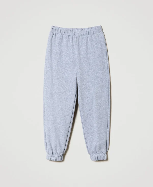 pantalon_de_jogging_en_mo_1-2.webp Pantalons Et Jeans*TWINSET Milano Pantalon De Jogging En Molleton Gris Mélangé Clair
