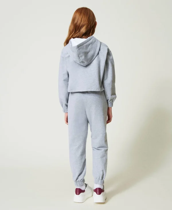 pantalon_de_jogging_en_mo_4-2.webp Pantalons Et Jeans*TWINSET Milano Pantalon De Jogging En Molleton Gris Mélangé Clair