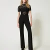 Pantalons Élégants | Pantalons Droits Et Cigarette*TWINSET Milano Pantalon Droit Avec Bride Oval T Noir