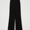 Pantalons Élégants | Pantalons Droits Et Cigarette*TWINSET Milano Pantalon Droit Avec Bride Oval T Noir